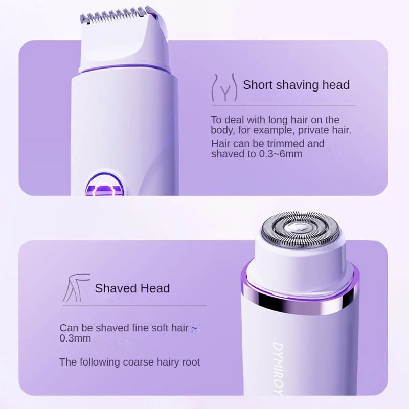 Portable Waterproof Mini Electric Hair Shaver for Women - Double Head Epilator