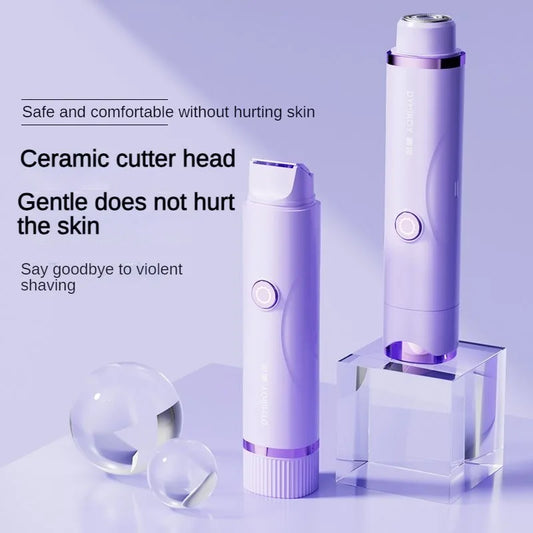 Portable Waterproof Mini Electric Hair Shaver for Women - Double Head Epilator