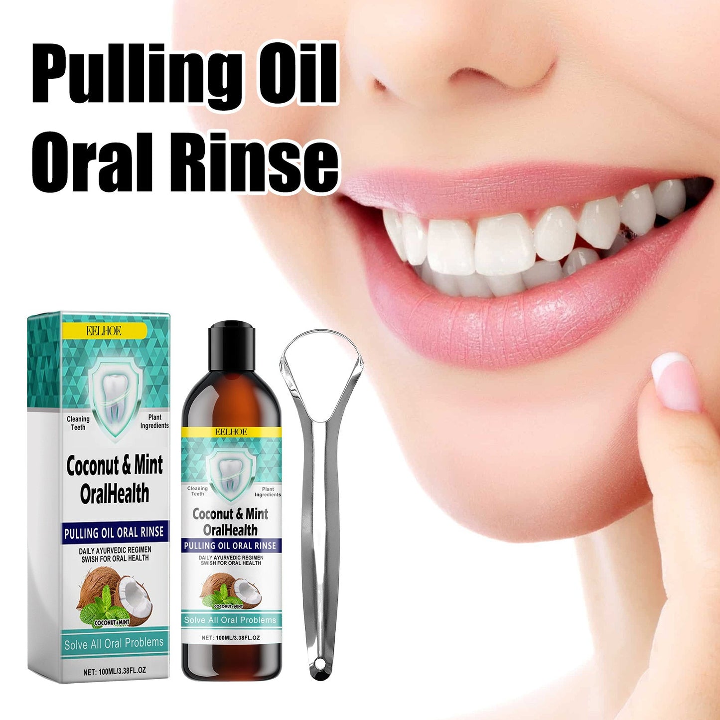 Oral Coconut Oil Mouthwash - Removes Stains, Freshens Breath, and Protects Gums